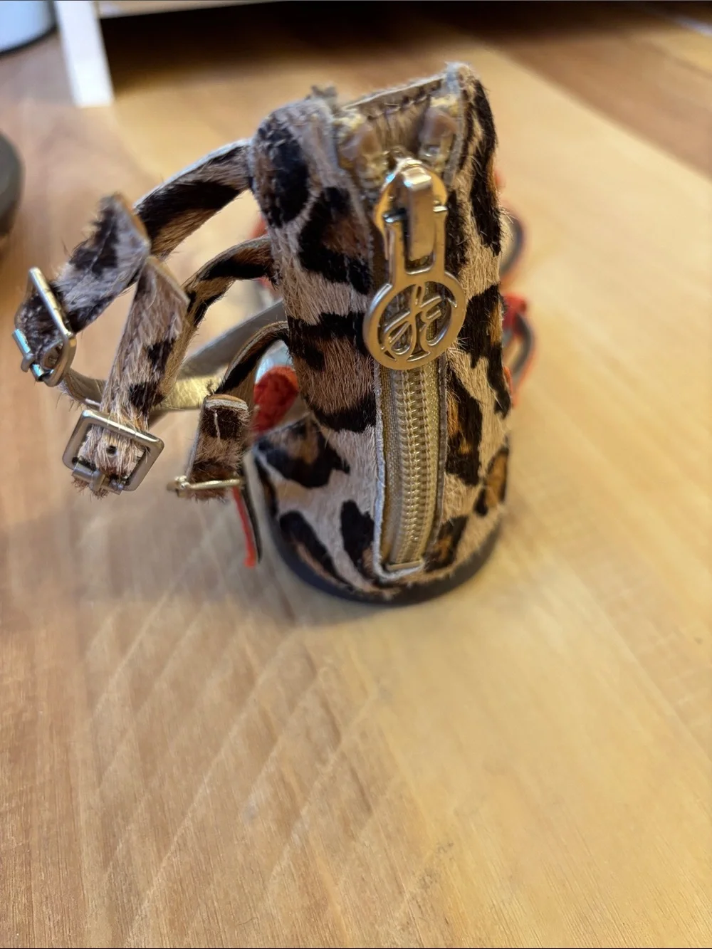 Sam Edelman Orange and Brown Strappy Ankle Tie Sandals - Picture 2 of 3